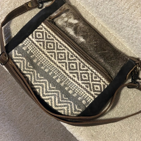 Myra Bag Handbags - Myra Bag Brown and Cream Crossbody